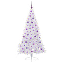 vidaXL Mű karácsonyfa 300 LED-del állvánnyal Fehér 180 cm PVC és Acél
