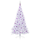 vidaXL Mű karácsonyfa 300 LED-del állvánnyal Fehér 180 cm PVC és Acél