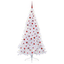 vidaXL Mű karácsonyfa 300 LED-del állvánnyal Fehér 210 cm PVC és Acél