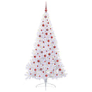 vidaXL Mű karácsonyfa 300 LED-del állvánnyal Fehér 210 cm PVC és Acél