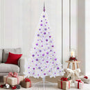 vidaXL Mű karácsonyfa 300 LED-del állvánnyal Fehér 210 cm PVC és Acél
