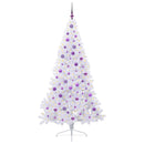 vidaXL Mű karácsonyfa 300 LED-del állvánnyal Fehér 210 cm PVC és Acél