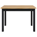 VidaXL Étkezőasztal EKAI Fekete 112 x 70 x 76,5 cm Tömör Fenyőfa