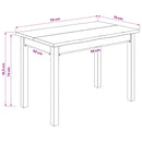 VidaXL Étkezőasztal EKAI Fekete 112 x 70 x 76,5 cm Tömör Fenyőfa