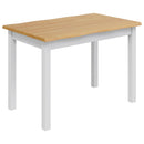 VidaXL Étkezőasztal EKAI Fehér 112 x 70 x 76,5 cm Tömör Fenyőfa