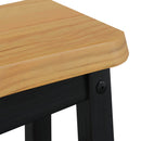 VidaXL Bárszék EKAI 2 pcs Fekete 40 x 29 x 45,5 cm Tömör Fenyőfa