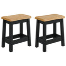 VidaXL Bárszék EKAI 2 pcs Fekete 40 x 29 x 45,5 cm Tömör Fenyőfa