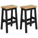 VidaXL Magas Bárszék EKAI 2 pcs Fekete 40 x 29 x 63 cm Tömör Fenyőfa