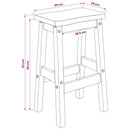 VidaXL Magas Bárszék EKAI 2 pcs Fekete 40 x 29 x 63 cm Tömör Fenyőfa