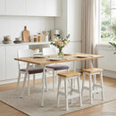 VidaXL Magas Bárszék EKAI 2 pcs Fehér 40 x 29 x 63 cm Tömör Fenyőfa