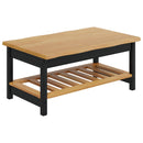 VidaXL Dohányzóasztal EKAI Fekete 100 x 60 x 45,5 cm Tömör Fenyőfa