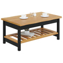VidaXL Dohányzóasztal EKAI Fekete 100 x 60 x 45,5 cm Tömör Fenyőfa