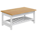 VidaXL Dohányzóasztal EKAI Fehér 100 x 60 x 45,5 cm Tömör Fenyőfa