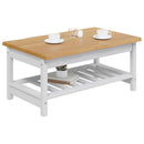 VidaXL Dohányzóasztal EKAI Fehér 100 x 60 x 45,5 cm Tömör Fenyőfa