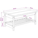 VidaXL Dohányzóasztal EKAI Fehér 100 x 60 x 45,5 cm Tömör Fenyőfa