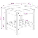 VidaXL Oldal asztal EKAI Fehér 50 x 50 x 45,5 cm Tömör Fenyőfa