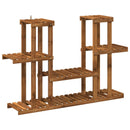 vidaXL Növényállvány Természetes 123 x 25 x 78,5 cm Tömör Akácfa