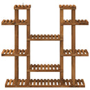 vidaXL Növényállvány Természetes 123 x 25 x 114,5 cm Tömör Akácfa