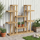 vidaXL Növényállvány Fehér 123 x 25 x 114,5 cm Tömör Akácfa