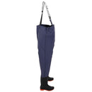 vidaXL Mellkas waders csizmával PVC Bevonatú Poliészter Méret 43 Kék