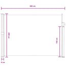 vidaXL Húzható oldalsó napernyő Szürke 300 x 200 cm Poliészter