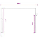 vidaXL Húzható oldalsó napernyő Homokszín 300 x 220 cm Poliészter