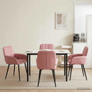 vidaXL Étkező Székek 4 pcs Bársony Rózsaszín 57 x 50 x 85 cm