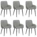 vidaXL Étkező Székek 6 pcs Bársony Világosszürke 57 x 50 x 85 cm