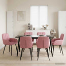 vidaXL Étkező Székek 6 pcs Bársony Rózsaszín 57 x 50 x 85 cm