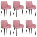 vidaXL Étkező Székek 6 pcs Bársony Rózsaszín 57 x 50 x 85 cm