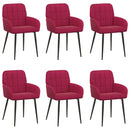 vidaXL Étkező Székek 6 pcs Bársony Bordó 57 x 50 x 85 cm