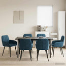 vidaXL Étkező Székek 6 pcs Bársony Kék 57 x 50 x 85 cm