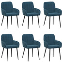 vidaXL Étkező Székek 6 pcs Bársony Kék 57 x 50 x 85 cm