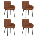 vidaXL Étkező Székek 4 pcs Műbőr Barna 57 x 50 x 85 cm