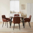 vidaXL Étkező Székek 4 pcs Műbőr Fényes Barna 57 x 50 x 85 cm