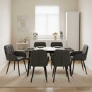 vidaXL Étkező Székek 6 pcs Műbőr Fekete 57 x 50 x 85 cm