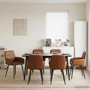 vidaXL Étkező Székek 6 pcs Műbőr Barna 57 x 50 x 85 cm