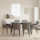 vidaXL Étkező Székek 6 pcs Műbőr Szürke 57 x 50 x 85 cm