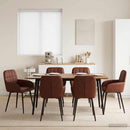 vidaXL Étkező Székek 6 pcs Műbőr Fényes Barna 57 x 50 x 85 cm