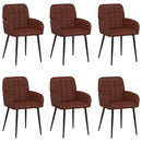 vidaXL Étkező Székek 6 pcs Műbőr Fényes Barna 57 x 50 x 85 cm