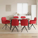 vidaXL Forgós Étkezős Székek 6 pcs Műbőr Piros 59 x 59,5 x 90 cm