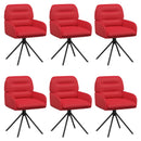 vidaXL Forgós Étkezős Székek 6 pcs Műbőr Piros 59 x 59,5 x 90 cm