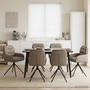 vidaXL Forgós Étkezős Székek 6 pcs Műbőr Cappuccino 59 x 59,5 x 90 cm