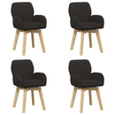 vidaXL Forgós Étkezős Székek 4 db Bouclé Fekete 54 x 58 x 87 cm