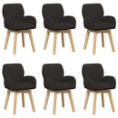 vidaXL Forgós Étkezős Székek 6 db Bouclé Fekete 54 x 58 x 87 cm