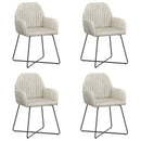 vidaXL Étkező Székek 4 pcs Bársony Krémszínű 55 x 50 x 84 cm