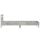 vidaXL LED-es Ágykeret Betonszürke 80 x 200 cm Szerelt Fa