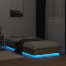 vidaXL LED-es Ágykeret Sonoma Tölgy 80 x 200 cm Szerelt Fa