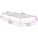 vidaXL LED-es Ágykeret Füstös Tölgy 80 x 200 cm Szerelt Fa