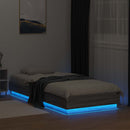 vidaXL LED-es Ágykeret Szürke Sonoma 80 x 200 cm Szerelt Fa